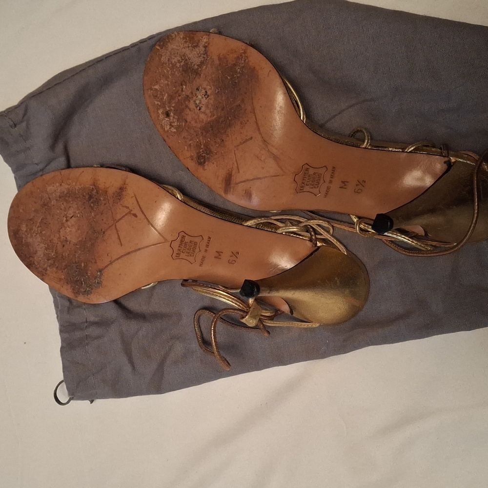 Givenchy Gold Sandels Size 7 - Picture 4 of 4